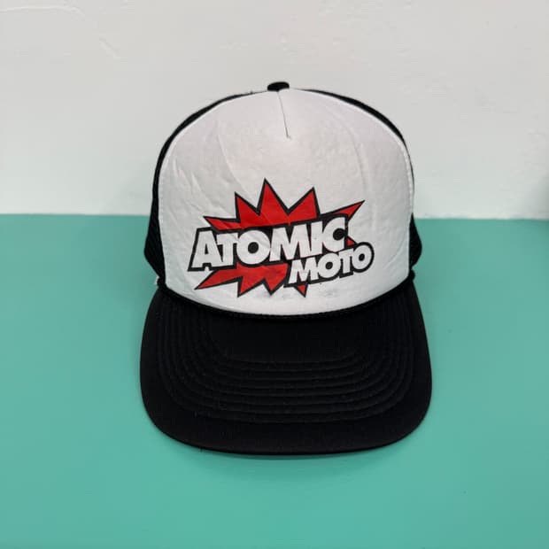 빈티지 ATOMIC MOTO vtg 로프 트러커 메쉬 캡 모자