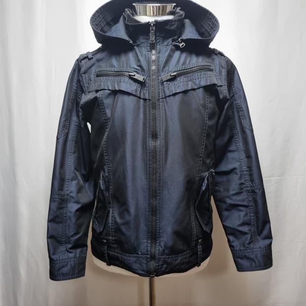 에비수 더블지퍼 후드 자켓