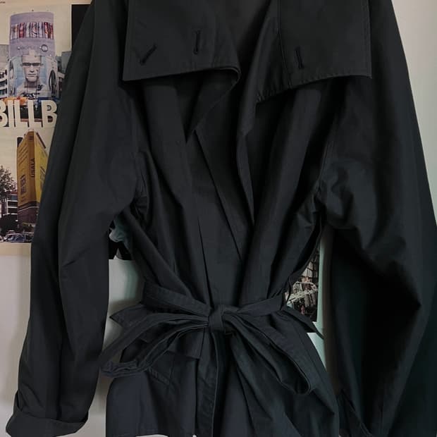 Vintage Short Trench Coat Navy 숏 트렌치