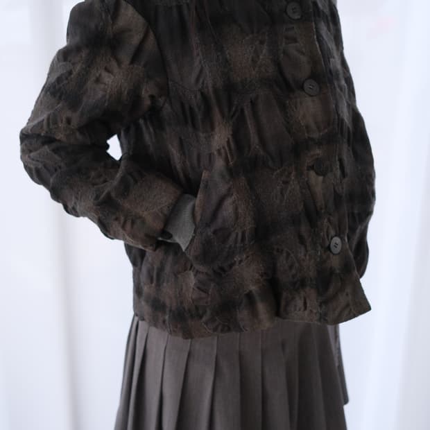 Shrunken check jacket