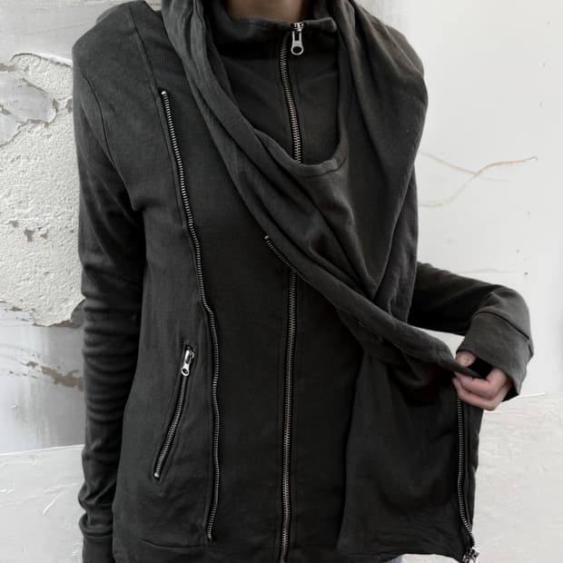 semantic design Khaki Hood Zip-Up