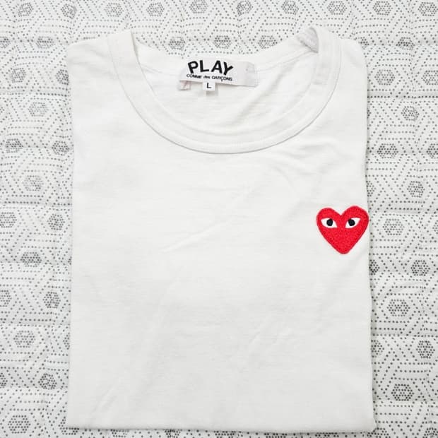 꼼데가르송 PLAY 흰색 반팔 ~66