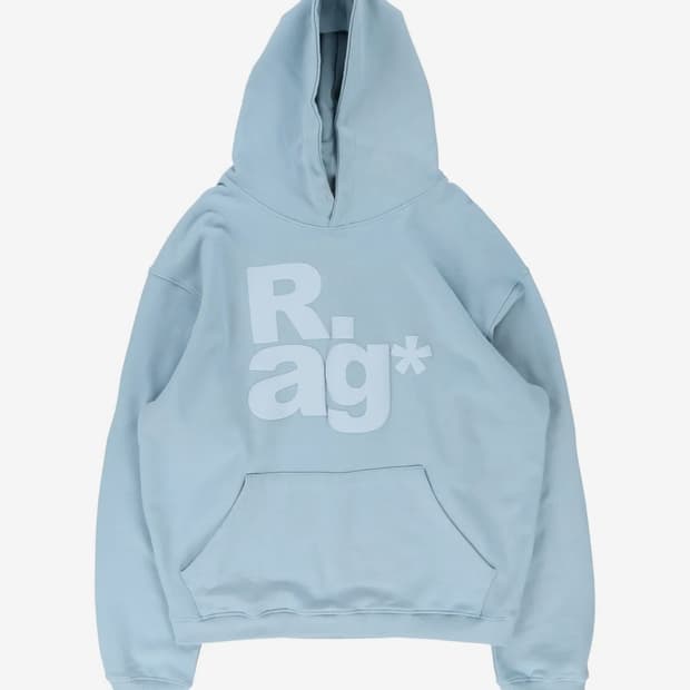 더콜디스트모먼트 rag 후드티 (sky blue)