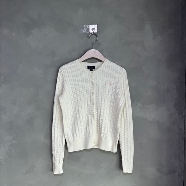 폴로 랄프로렌 꽈배기 니트 가디건 아이보리