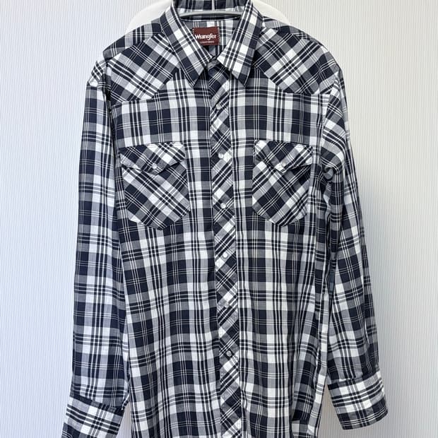 랭글러 Wrangler 80s 웨스턴체크셔츠 빈티지셔츠 L