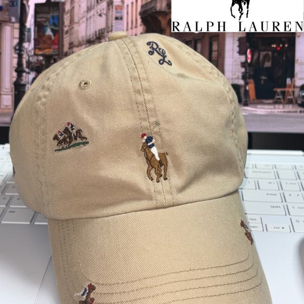 90’s 폴로 랄프로렌 베이지 볼캡 모자 올드스쿨
