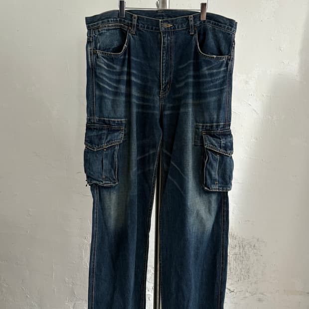 Bape 베이프 데님 와이드 카고 팬츠