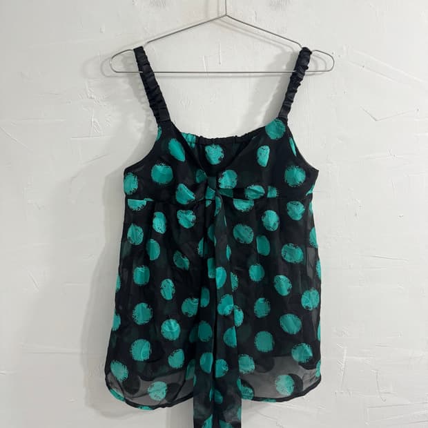 Mint dot sleeveless