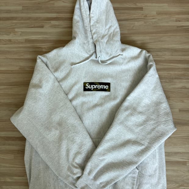 슈프림 카모 박스로고 후드 XXL