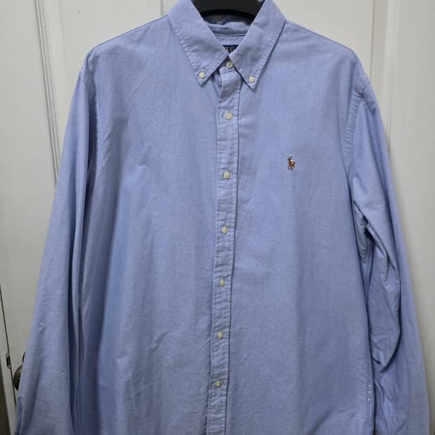 폴로 랄프로렌 옥스포드셔츠 스카이블루색상 커스텀핏 xl 사이즈