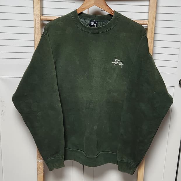 XL 스투시 80S 딥카키올리브 오버핏 맨투맨