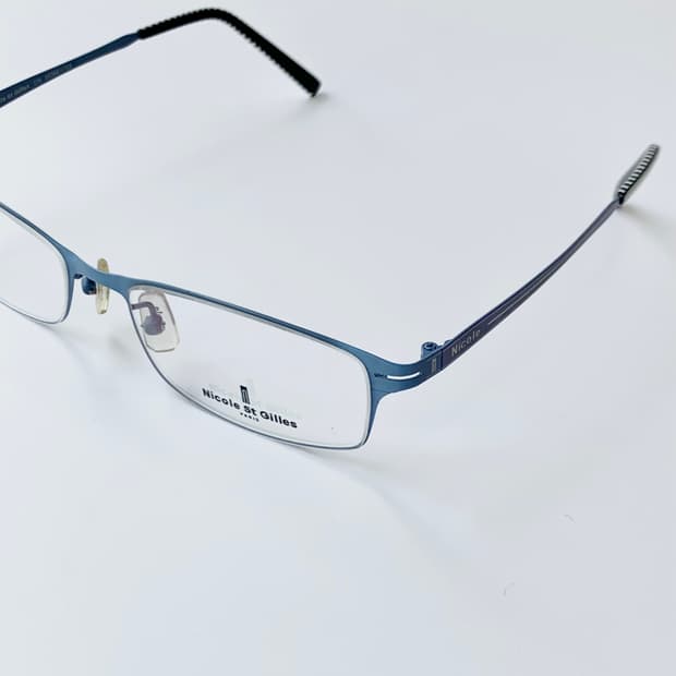 [픽키-606] 블루 메탈 안경 데드스탁 사각 프레임 