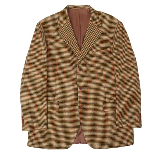 버버리 울 캐시미어 하운드투스 체크 3B 블레이저
