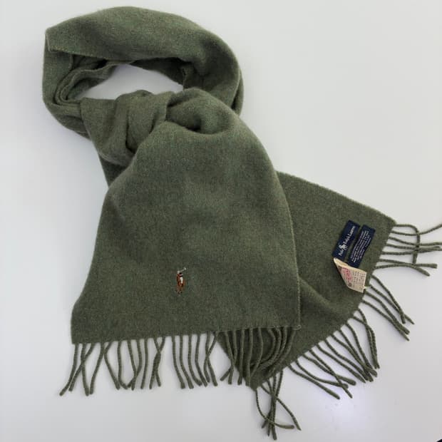 Polo  폴로 랄프로렌 캐시미어 램스울 카키 울 머플러