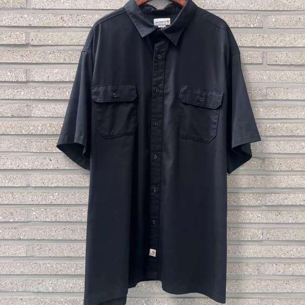 [4XL]칼하트 USA 2포켓 빅사이즈 블랙 워크 셔츠