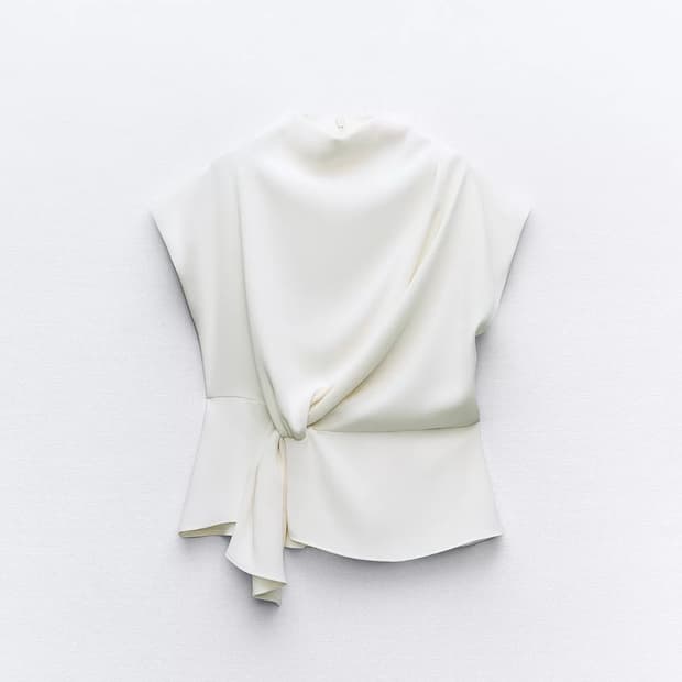 [새상품] 자라 셔링 탑 XS (블라우스)