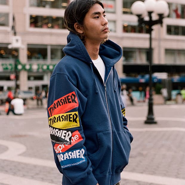 슈프림 x 트레셔 21fw 멀티로고 후드집업