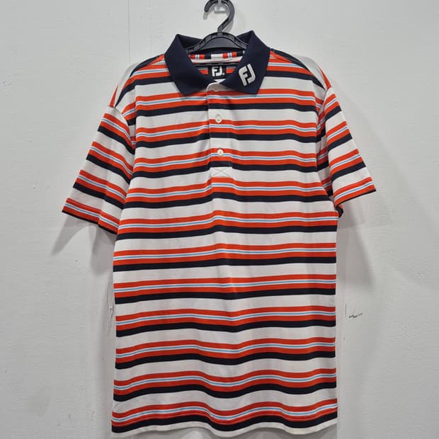 FJ 풋조이 골프 기능성 스트라이프 반팔 카라티 남성 M