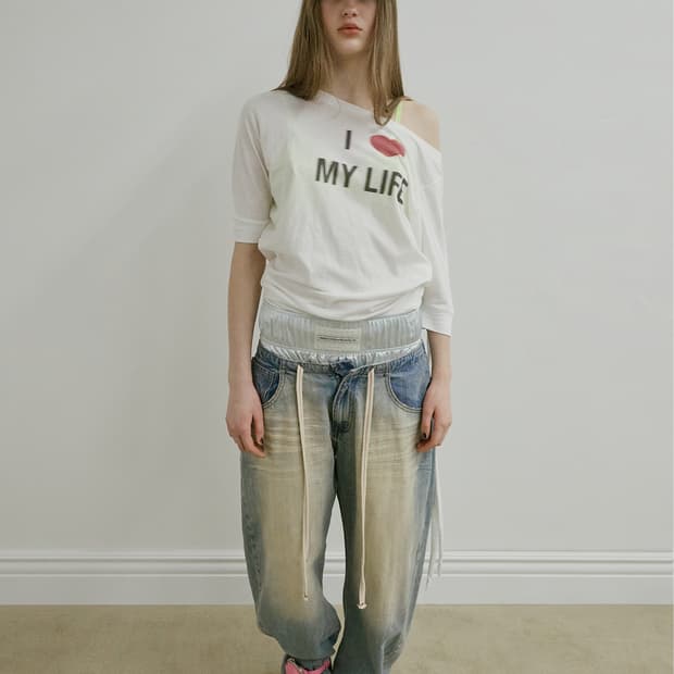 스컬프터 Brushed Denim Pants Light Blue