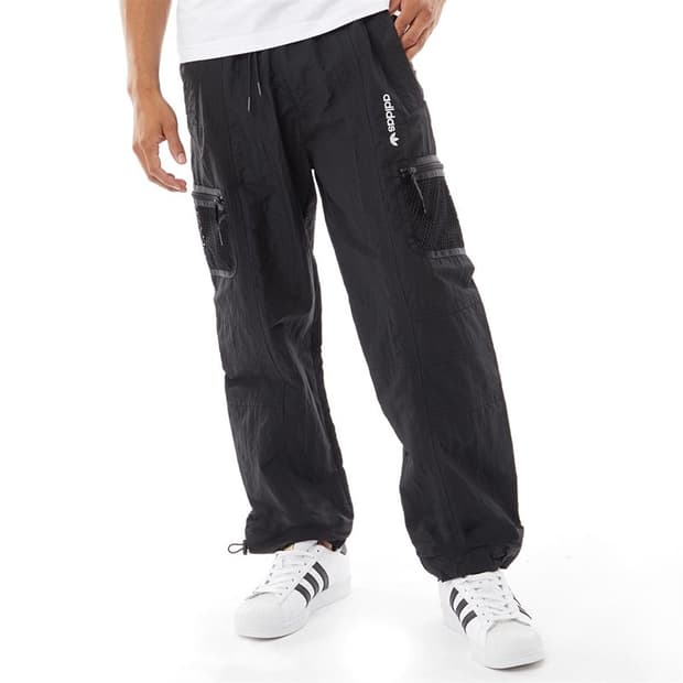 아디다스 우븐 어드벤쳐 카고 트랙슈트팬츠 나일론 블랙