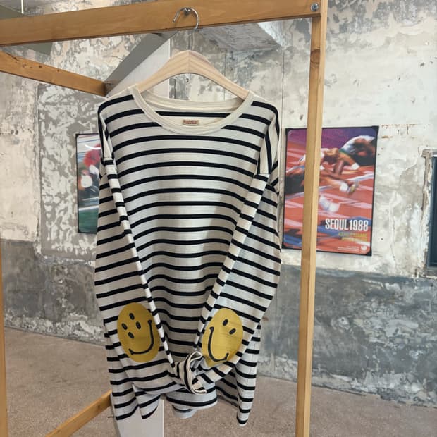 KAPITAL Smile Printing Stripe T Shirt 🙂