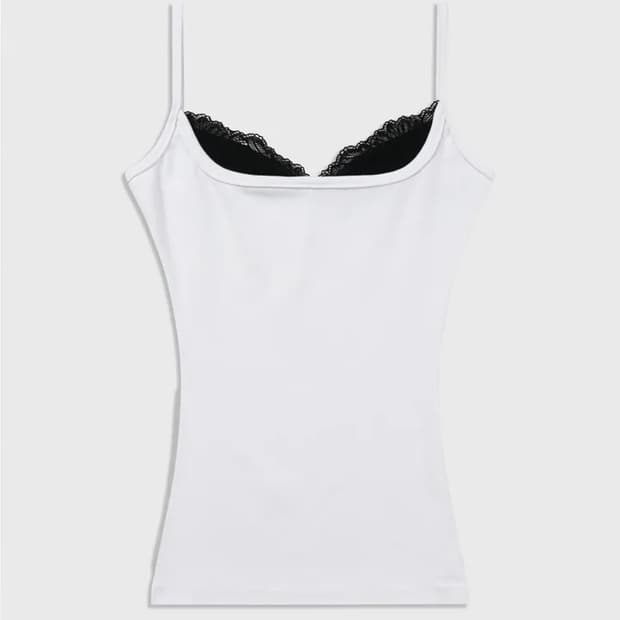 쿄이 레이스 슬리브리스 나시 KY02-LACE SLEEVELESS 화이트