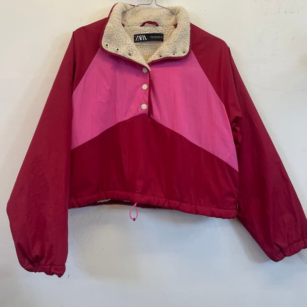 ZARA 자라 양털 안감 아노락 크롭 바람막이:)