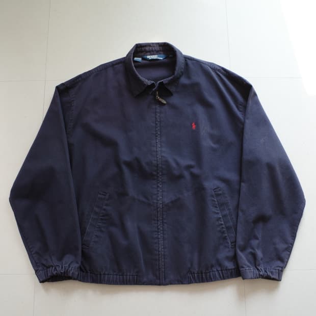 90s 폴로 랄프로렌 코튼 블루종 자켓 (XL, 네이비) 