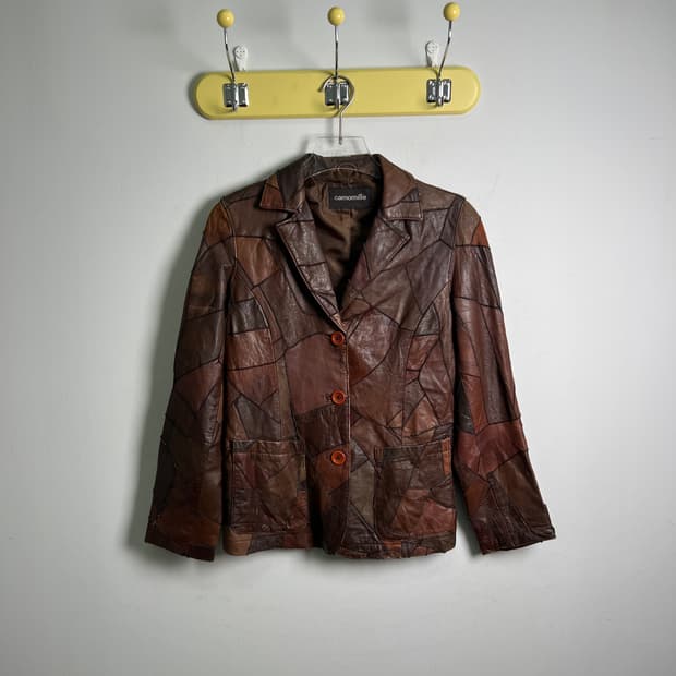 VTG 빈티지 패치워크 양가죽 자켓 M