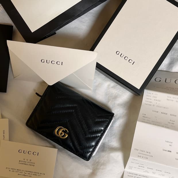 [정품] 구찌 마몽 마틀라세 카드지갑