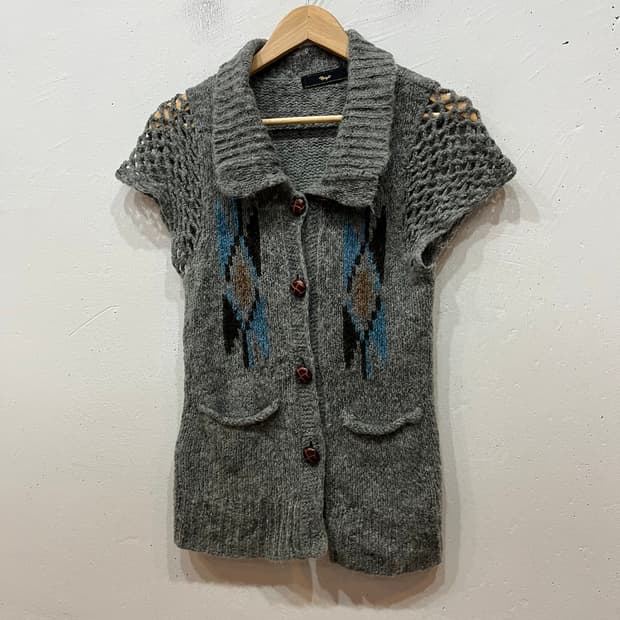 JPN 네이티브 나바호 패턴 니트 베스트 우먼즈