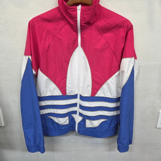 아디다스 빅트레포일 우븐 집업자켓 s 오버핏 