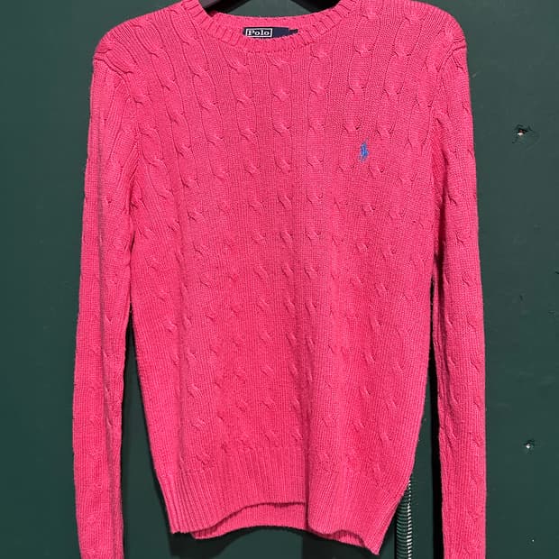 폴로 꽈베기니트 핑크 S