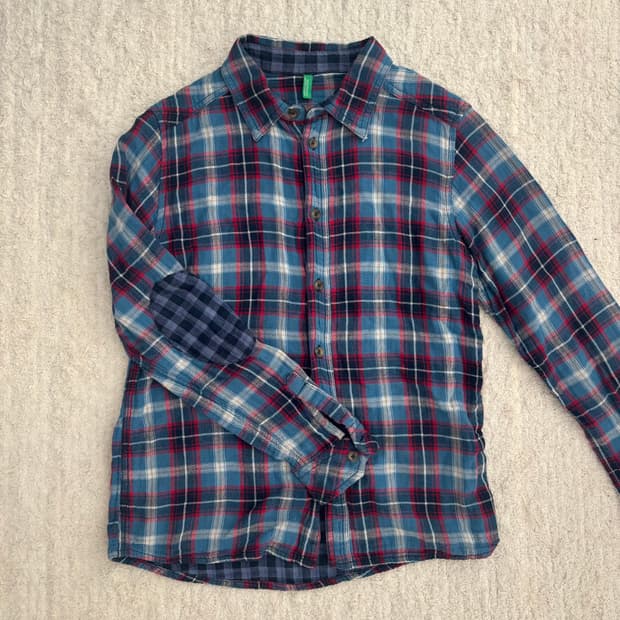 United colors of Benetton 베네통 블루 체크 셔츠