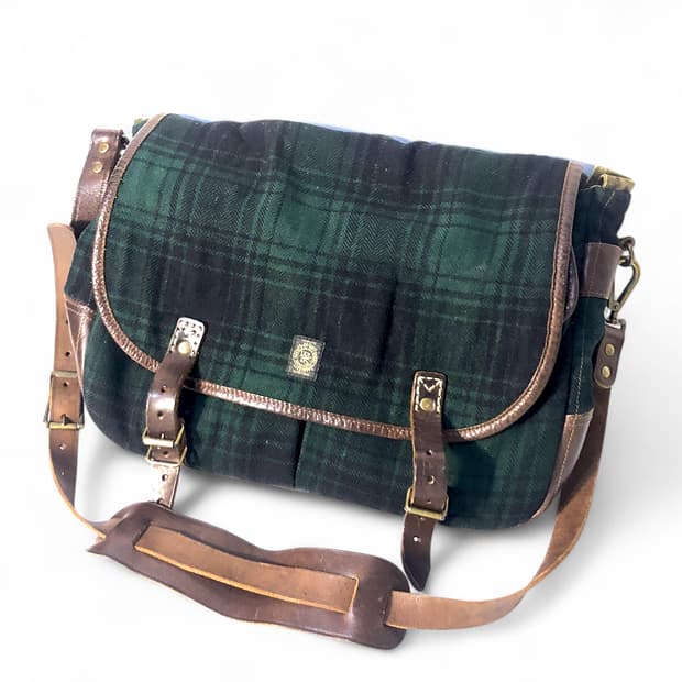 더블알엘 RRL 캔버스 체크 헤리티지 메신저백