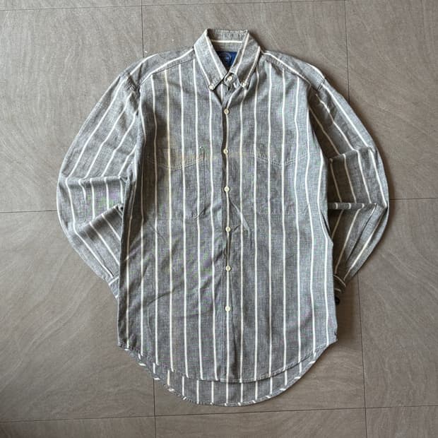 80년대 홍콩 생산 갭 그레이 스트라이프 셔츠