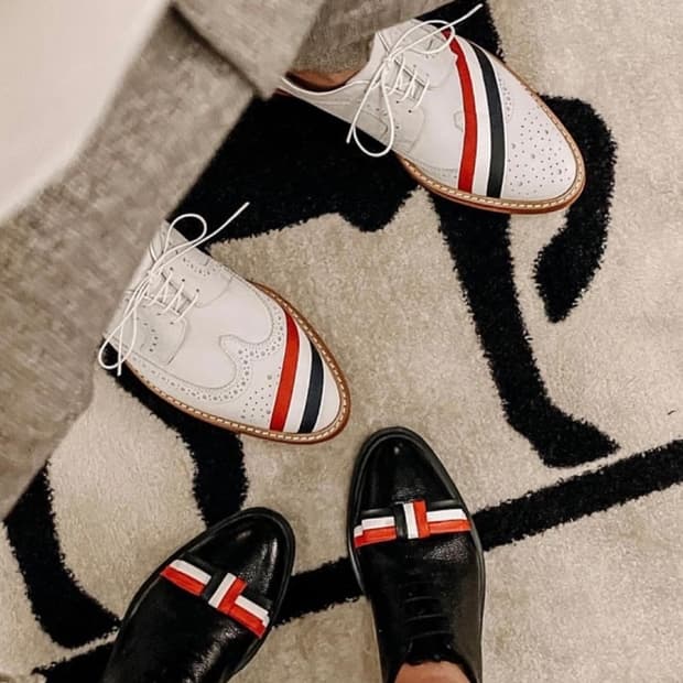 톰브라운 남성 RWB 스트라이프 브로그 로퍼 슈즈 7사이즈