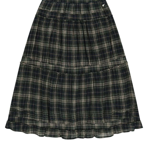 코이세이오 셔링 미디 스커트 체크