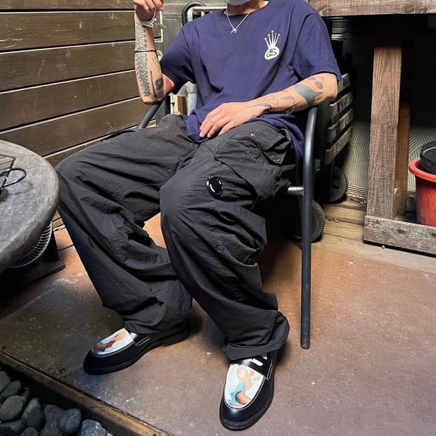 [S] CP컴퍼니 22SS 플랫 나일론 오버사이즈 팬츠