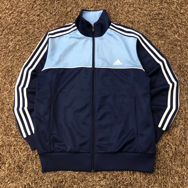 아디다스 스카이블루 져지 트랙 자켓