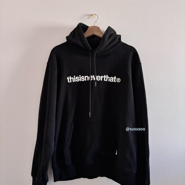 디스이즈네버댓 후드티 블랙 L ( 디네댓 T-Logo Hoodie )