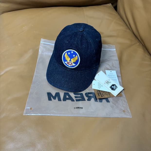 RRL 더블알엘 랄프로렌 폴로 6패널 볼캡 모자 워시드 데님