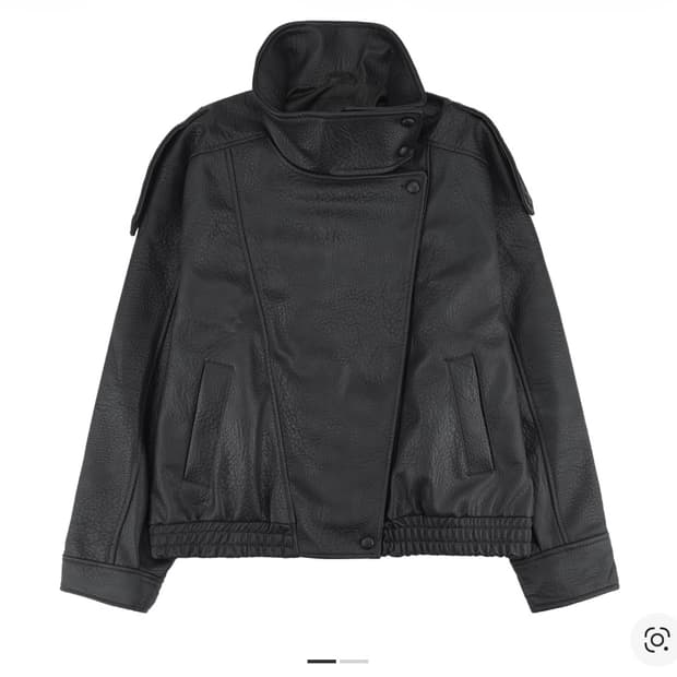 자라 Zara 생로랑맛 하이넥 포우 레더 자켓 Xs