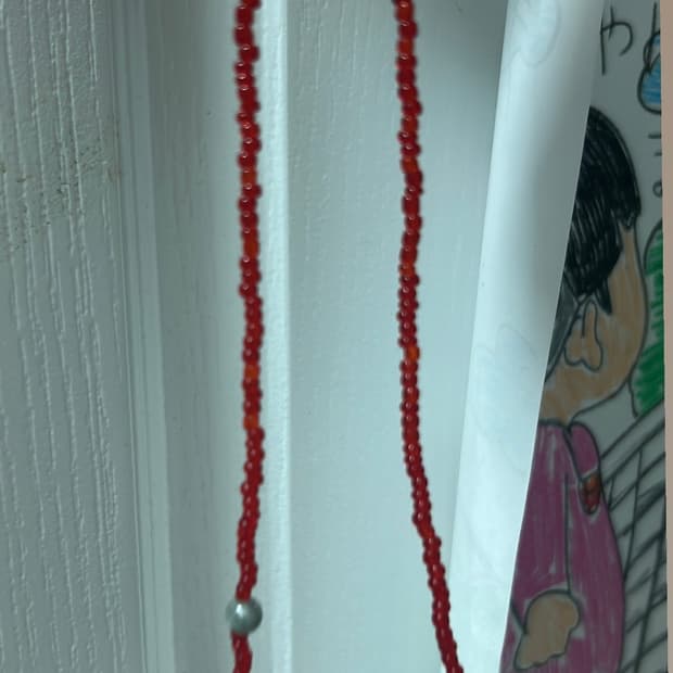 빈티지 비즈 레드 목걸이 / red point necklace