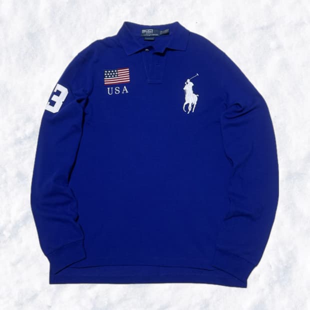 폴로 랄프로렌 USA 성조기 블루 긴팔티