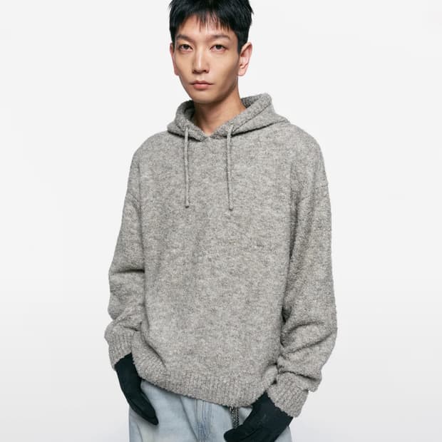 인사일런스 부클 니트 후디 ASH BROWN L사이즈