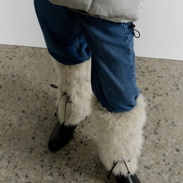 108파운드 레그워머 curly fur leg warmer