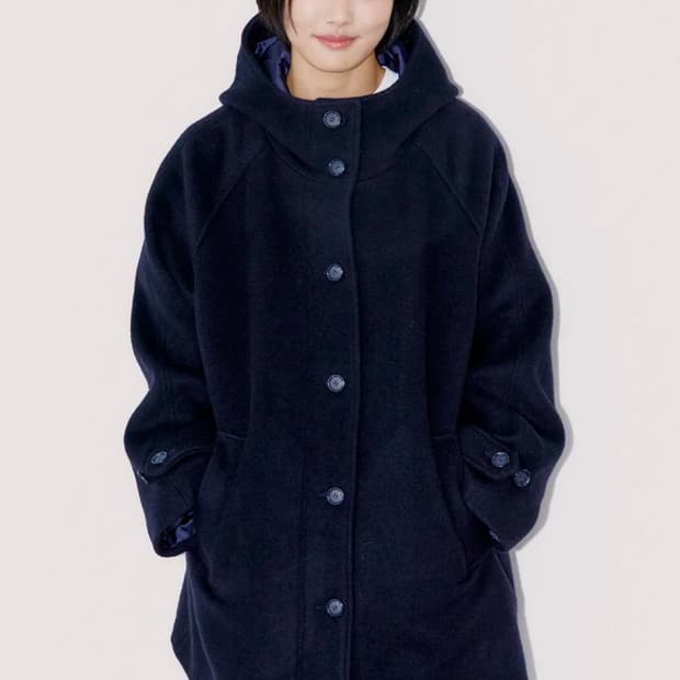 오피쉬 RICH WOOL HALF COAT, NAVY 코트