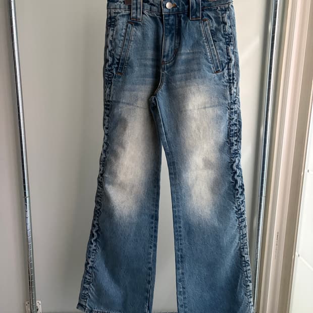 NEVERSEEZ 사이드 워시드 데님 s