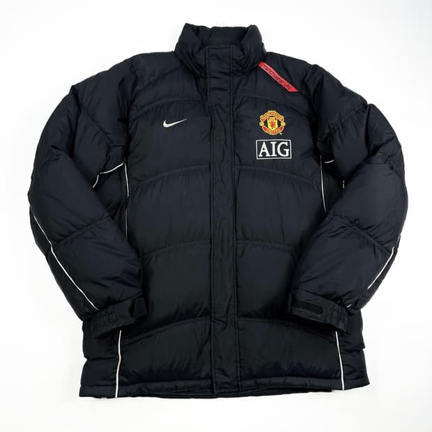 실측XL 나이키 맨유 올드스쿨 푸퍼 다운 패딩 블랙